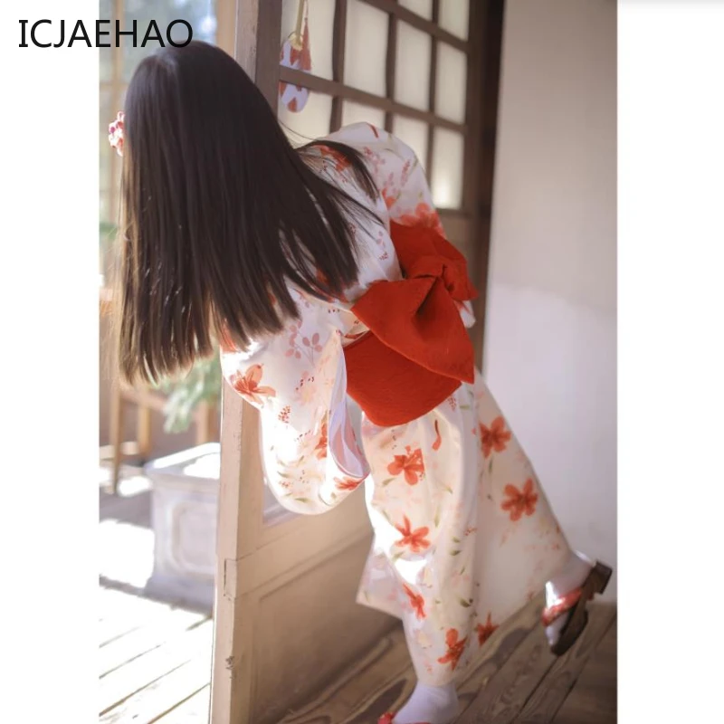 ICJAEHAO Children's Stage Performance Cosplay Costume Girl's Japanese Style Kimono Prints Retro Robe Infant Yukata Asian Clothes