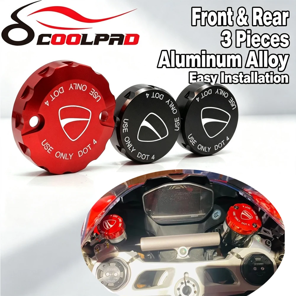 CNC Cap Front Brake Clutch Fluid Reservoir Cover Fit For DUCATI Monster 1200/S/R Multistrada 1200/S 1299 Superleggera