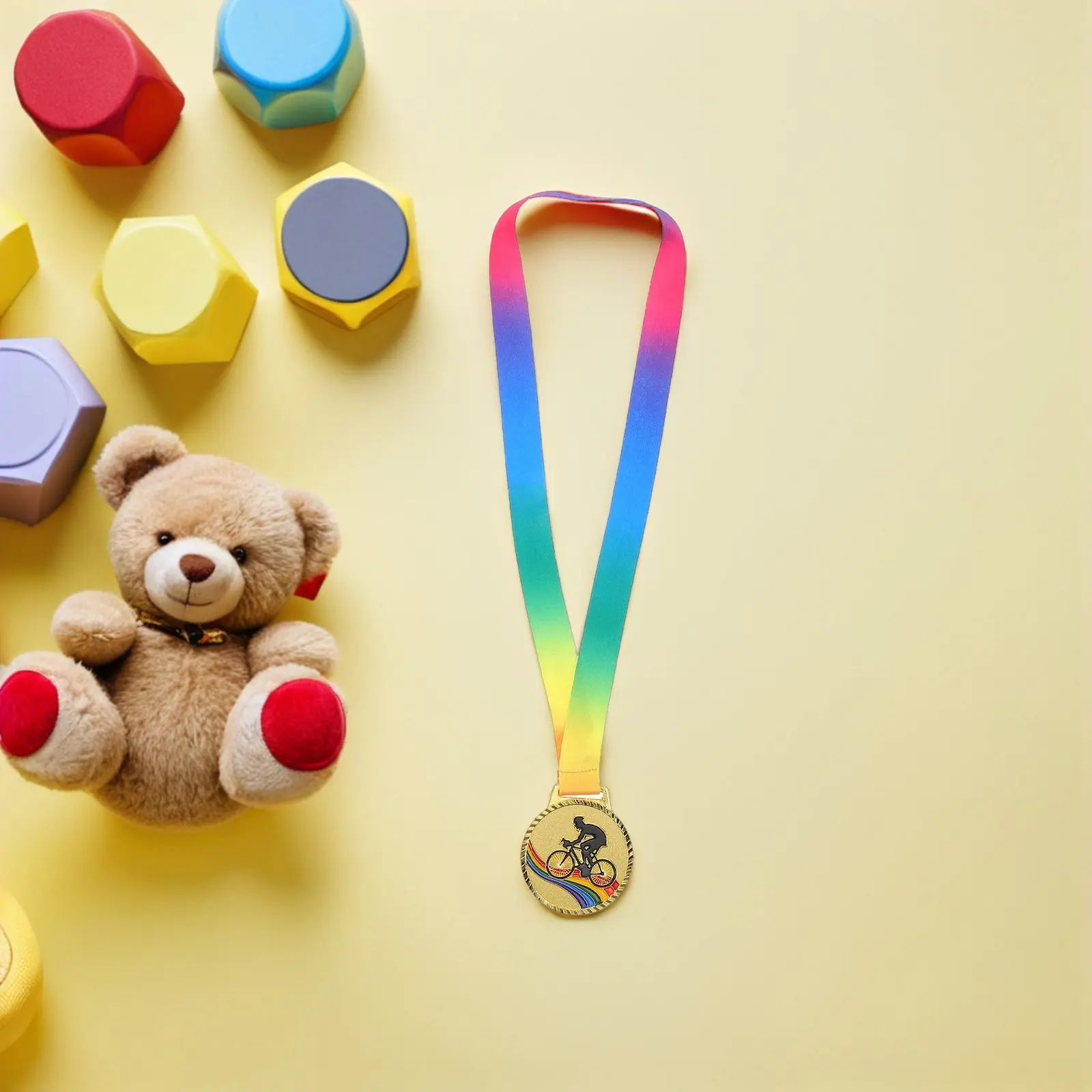 

2 шт. медали из цинкового сплава для велосипедных соревнований, награды победителям, с лентой на шею, призы для спортивных турниров, велосипедные медали для награждения