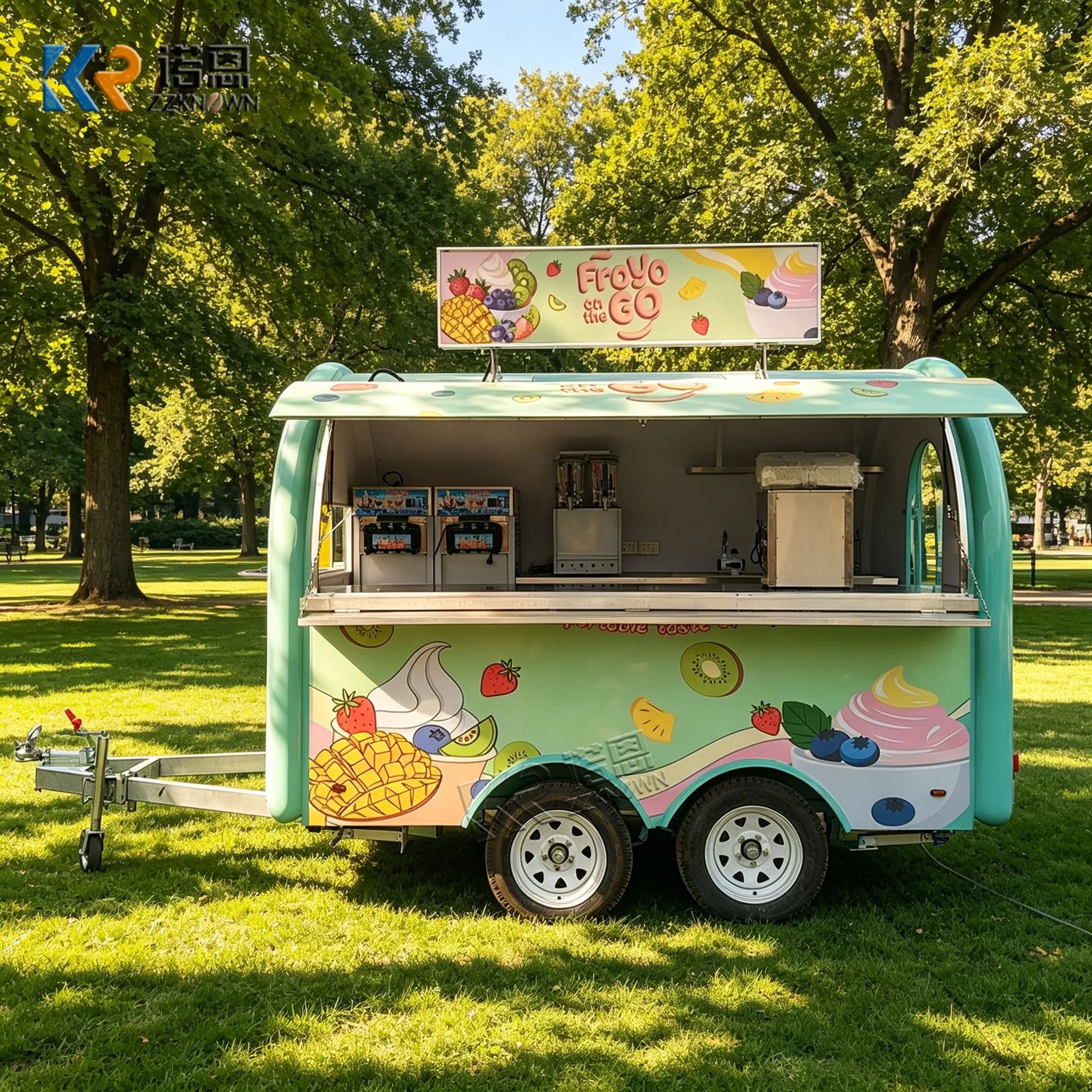 

Mobile Snack Coffee Pizza Burger Trailer Outdoor Event Food Trailer Kitchen Cart Commercial Catering Food Truck Fully Equipped