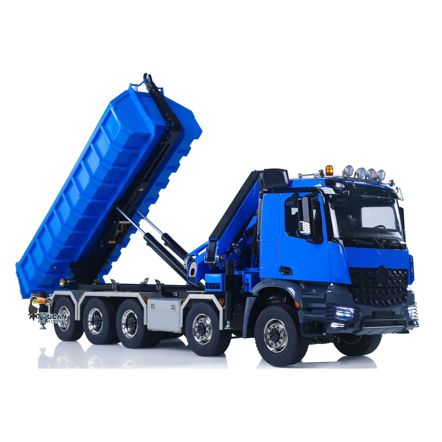 1/14 سيارة قلابة هيدروليكية RC 10x10 3 سرعات نقل شاحنات رافعة كاملة تفريغ