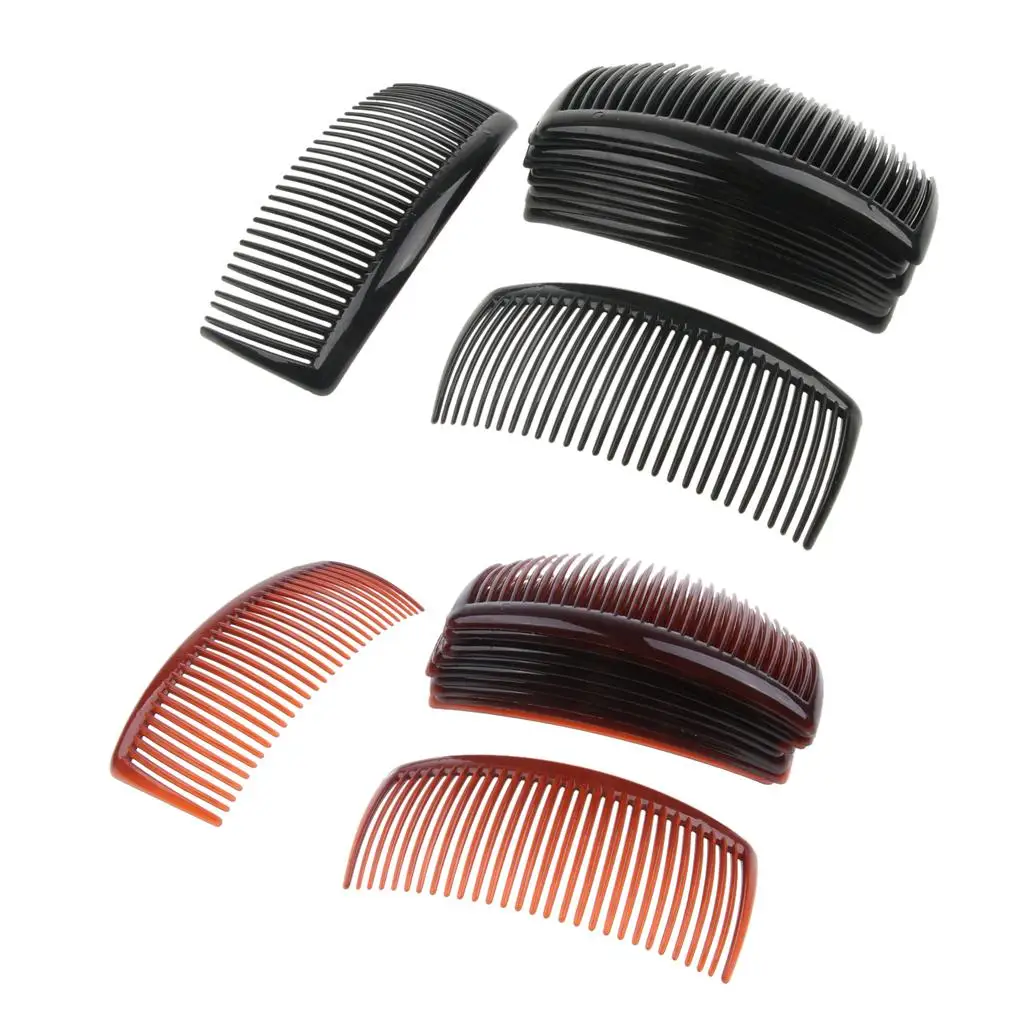 12 Combs Hair Female Resin for Hair Accessories Side Comb Stainless Steel Slide