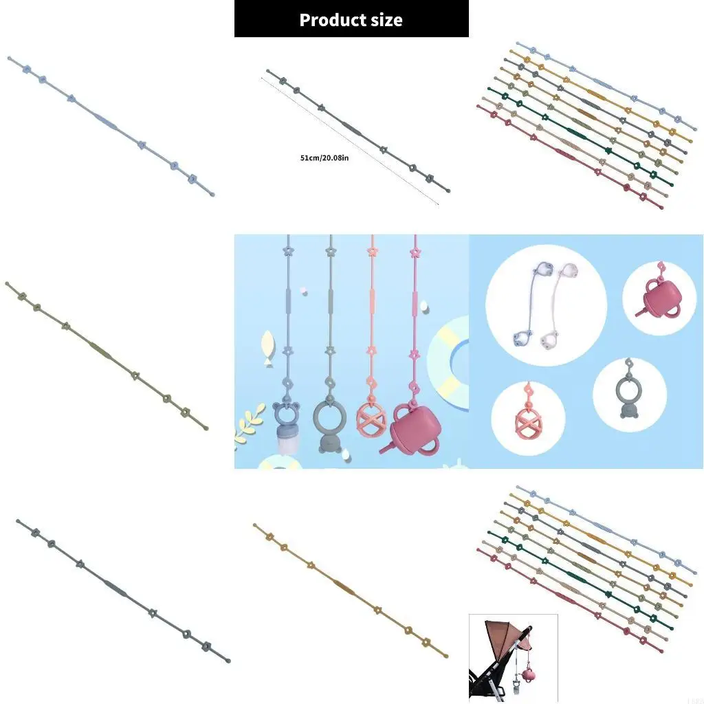 Silicone Pacifier Clip Infant Pacifier Chain Easy To Clean Pacifier Strap Long L8RB