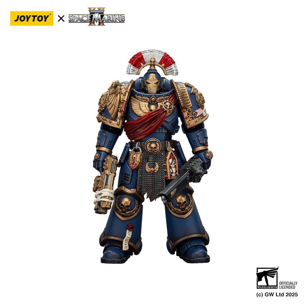 JOYTOY Warhammer 40k 1/18 Actionfiguren Ultramarines Relic Secundus Armor mit künstlichem Bolzengewehrkettenwort und Bolzenpistole