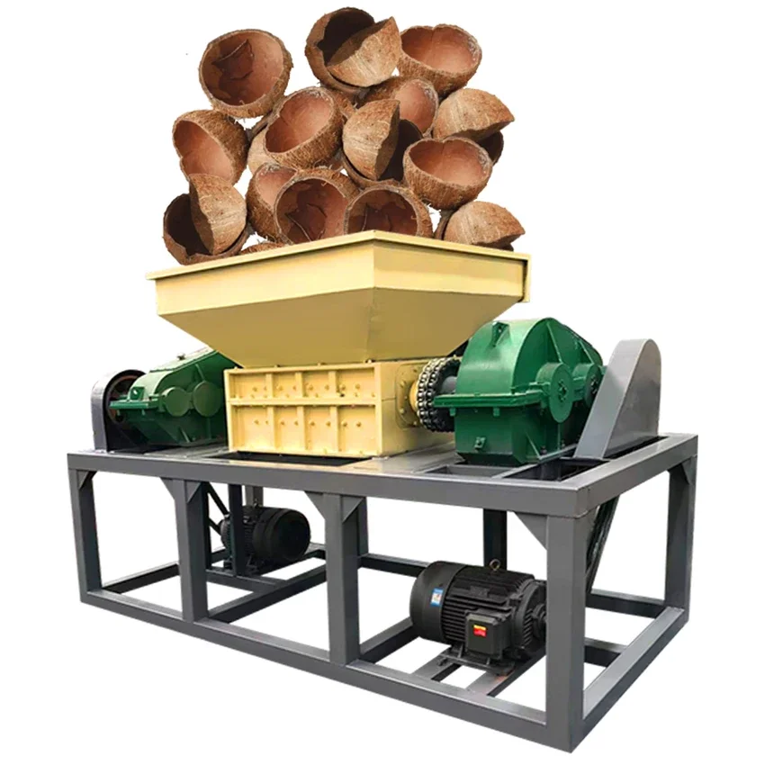 

Double shaft shredder machine newest high quality coconut husk shredder machine