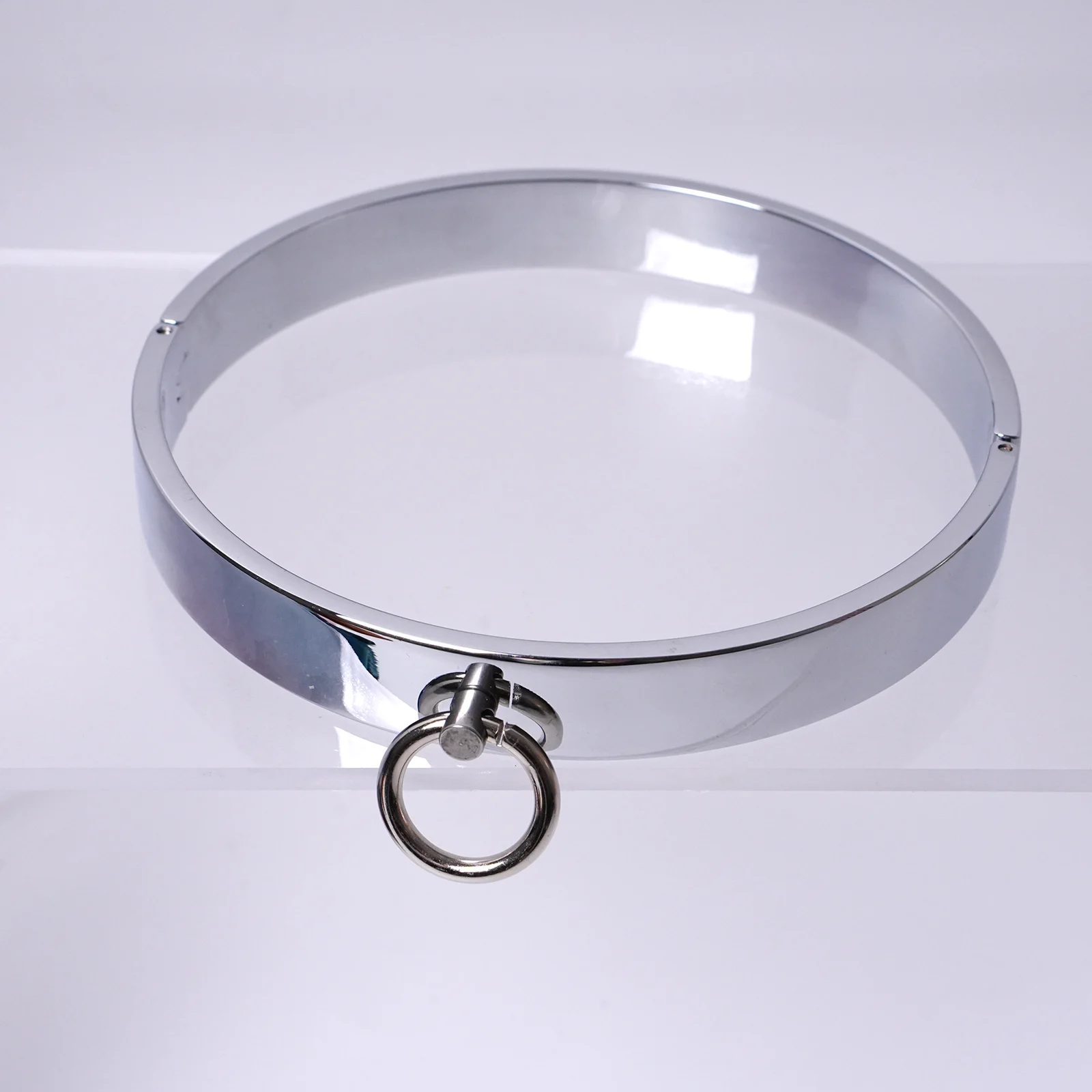 Lockable Stainless Steel Choker Necklace with O-Rings Screw Lock Collar Torques for Women And Men Fashionable Slave Choker