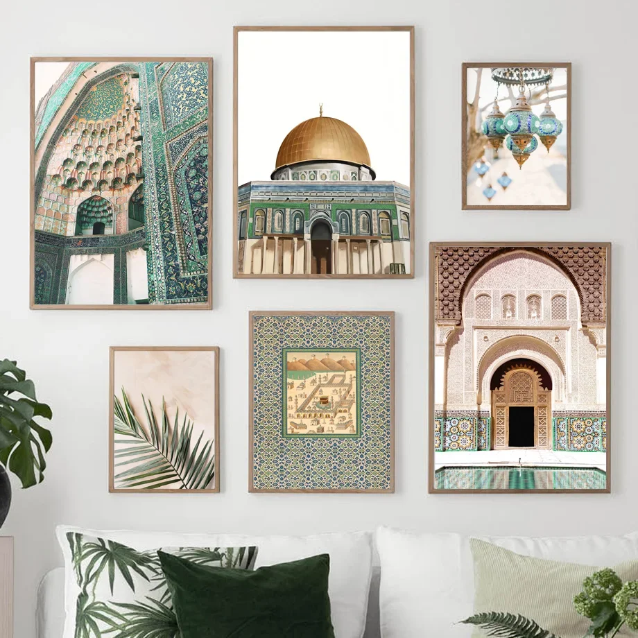 Islamic Mosque Quran Architecture Palace Landscape  Wall Art Canvas Painting Posters And Prints Pictures For Linving Room Decor