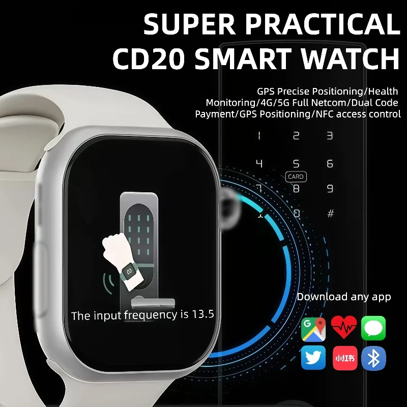 

CD20 Smart Watch 5G Android 10.0 Smartwatch With 180° Rotary Camera GPS WIFI HealthSmartwatch