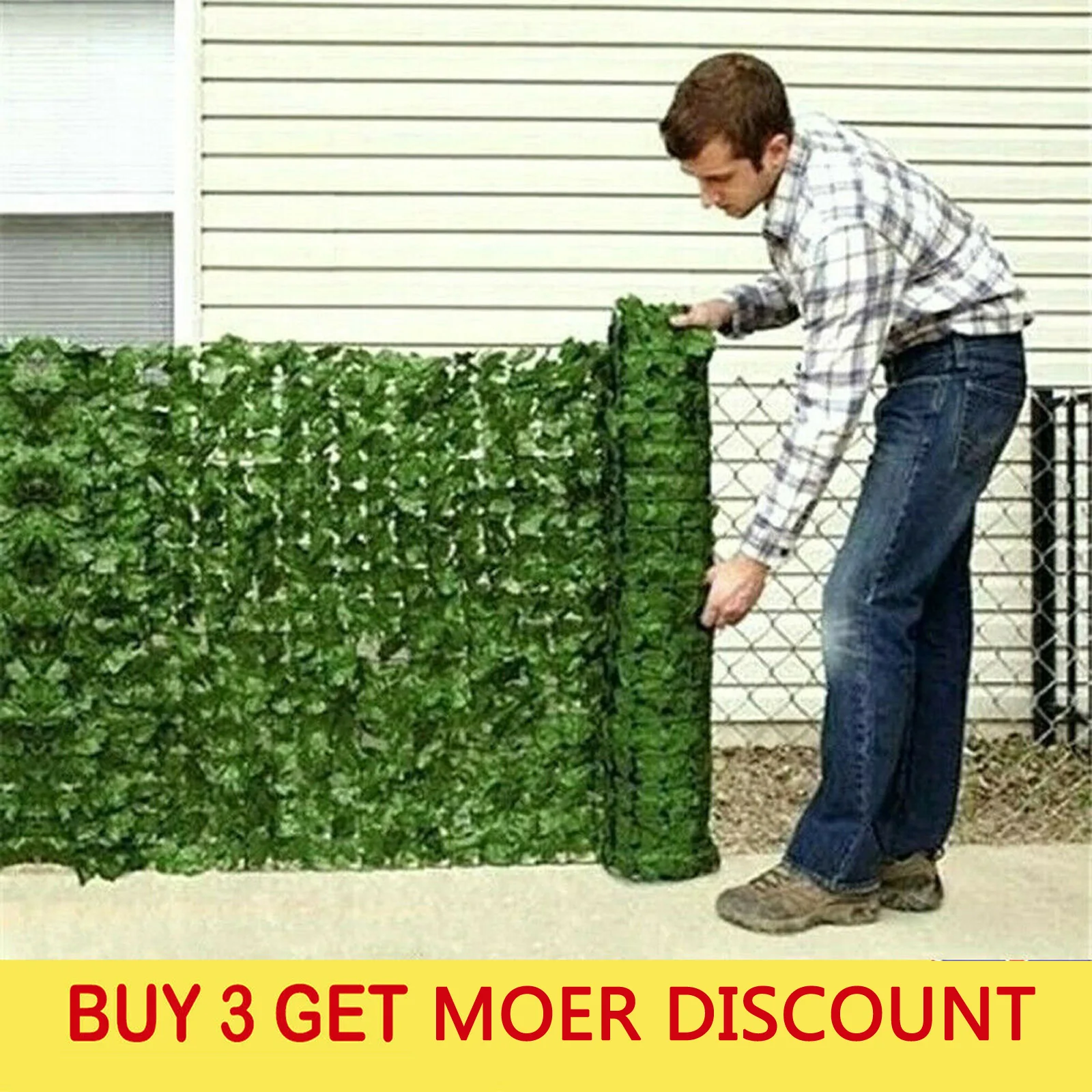 

Artificial Plant Leaf Fence, Privacy Hedge Plant Panel Decoration for Garden / Courtyard New Style