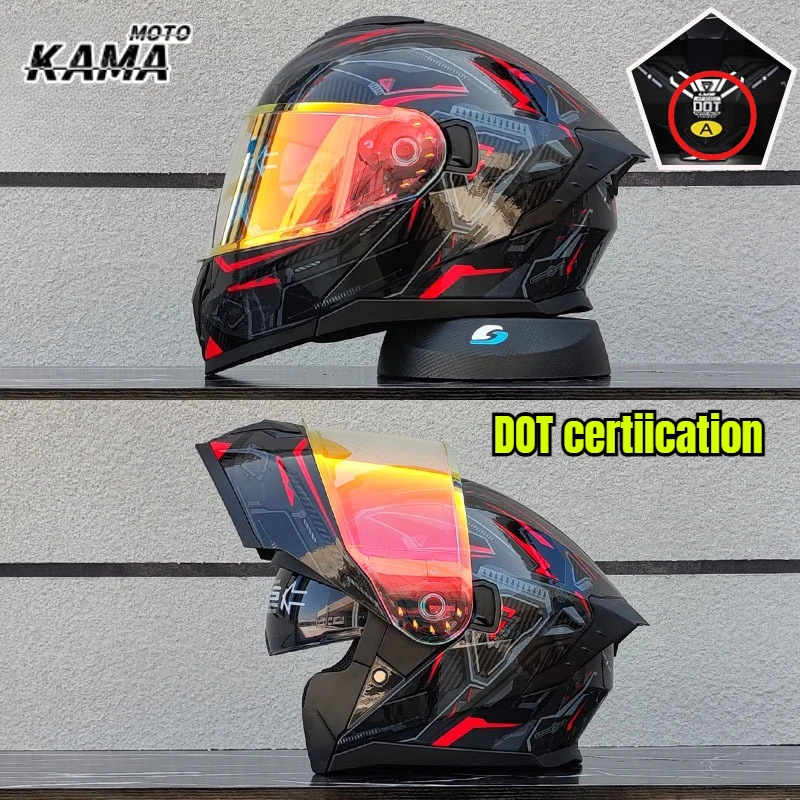 

New Modular Flip Motorcycle Helmet with Dual Lens Casco Para Motos Full Helmet, Full Face Helmet DOT Approved Casque De Moto