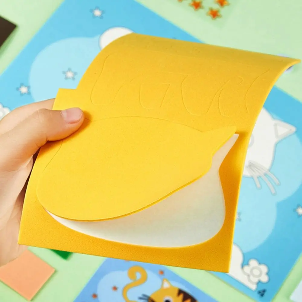 

12 шт. разноцветные 3D наклейки из пенопласта EVA, развивающие головоломки с мультяшными животными, материал «сделай сам», веселые обучающие наклейки ручной работы