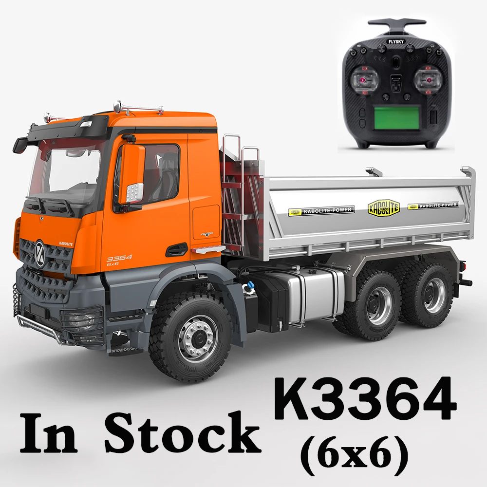 RC 1/14 6x6 6x4 Hydraulic Dump Truck K3364 with Sound and Light with Differential Lock KABOLITE Remote Control Hydraulic Truck