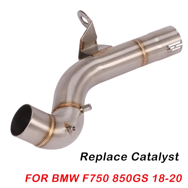 Replace Catalyst For BMW F750 850GS 2018-2022 Motorcycle Exhaust Pipe Mid Link Pipe Muffler Escape Tube Slip On Stainless Steel