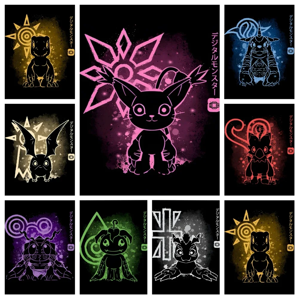 Pintura de diamante 5D DIY Digimon, mosaico de dibujos animados de Anime japonés Ar, bordado de punto de cruz, diamantes de imitación cuadrados, decoración del hogar, regalo para niños