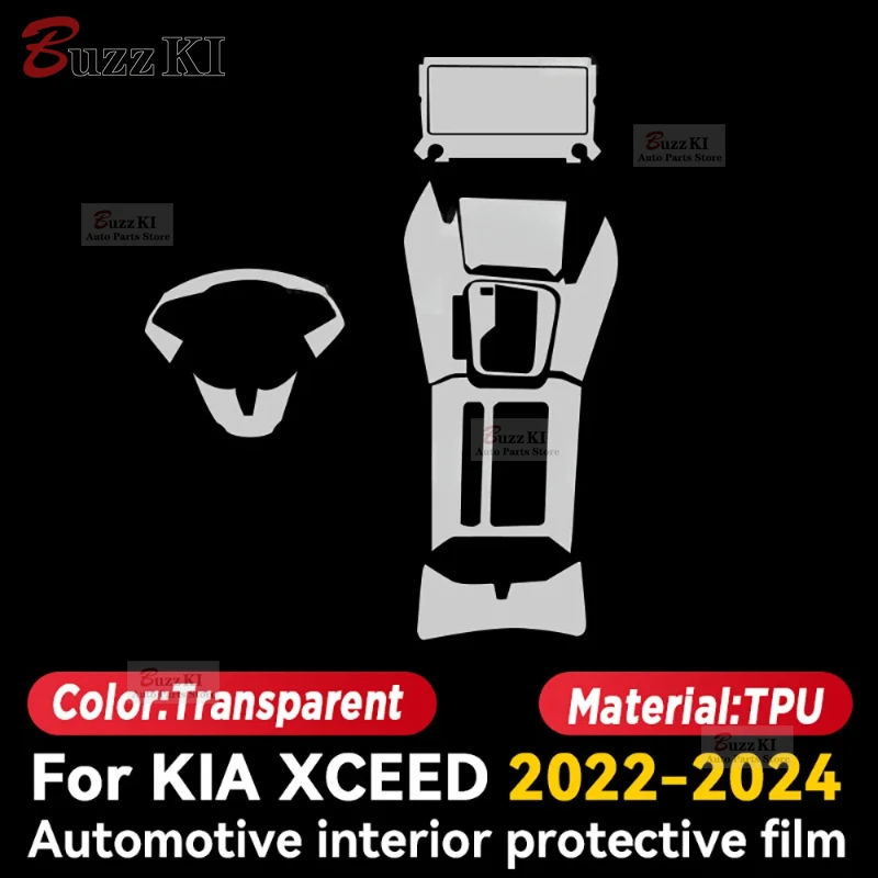 TPU For KIA XCEED 2022-2024 Transparent Protective TPU Film Car Interior Central Control Navigation Panel Accessories Sticker