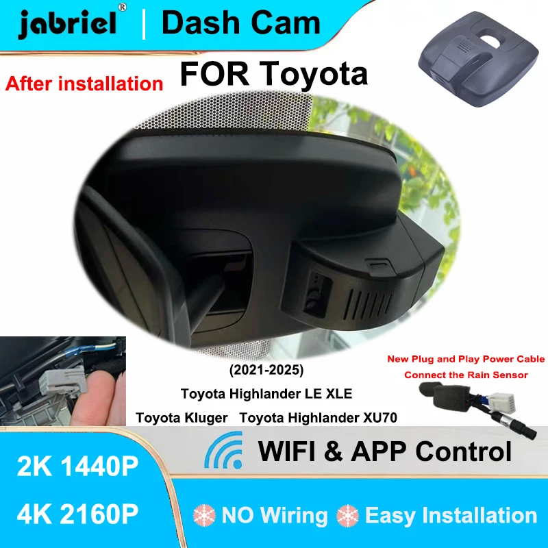 

Видеорегистратор Jabriel 2K 4K с Wi-Fi для Toyota Highlander XU70 LE XLE и Toyota Kluger 2021 2022 2023 2024