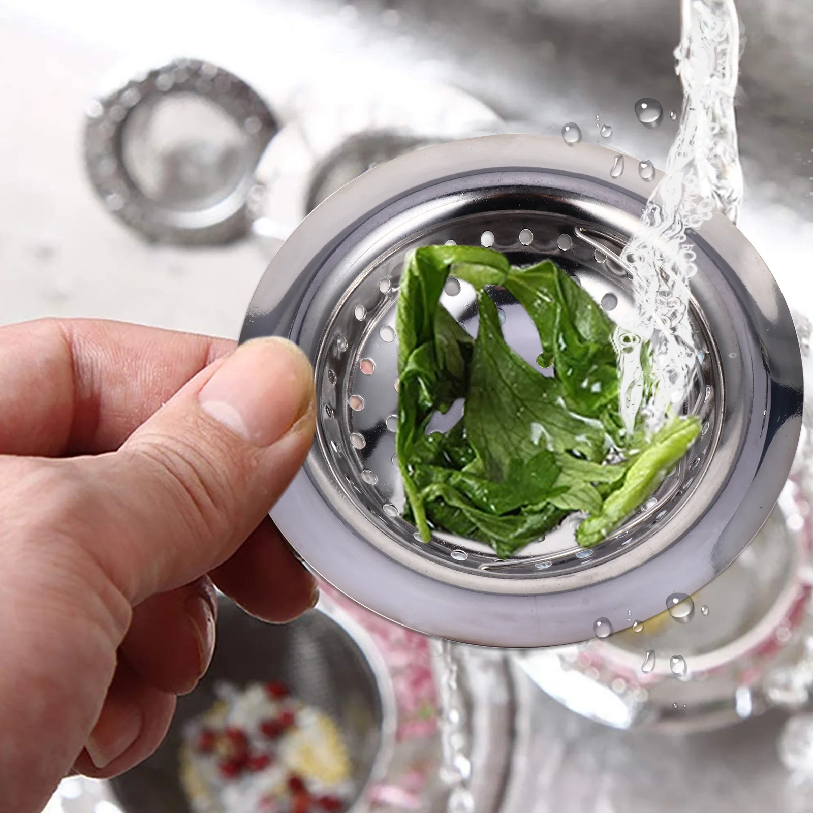 

3 шт., фильтр для раковины из нержавеющей стали, сетчатый фильтр для кухонной раковины, сливная корзина, фильтр для ванной комнаты, сливная крышка для ванны