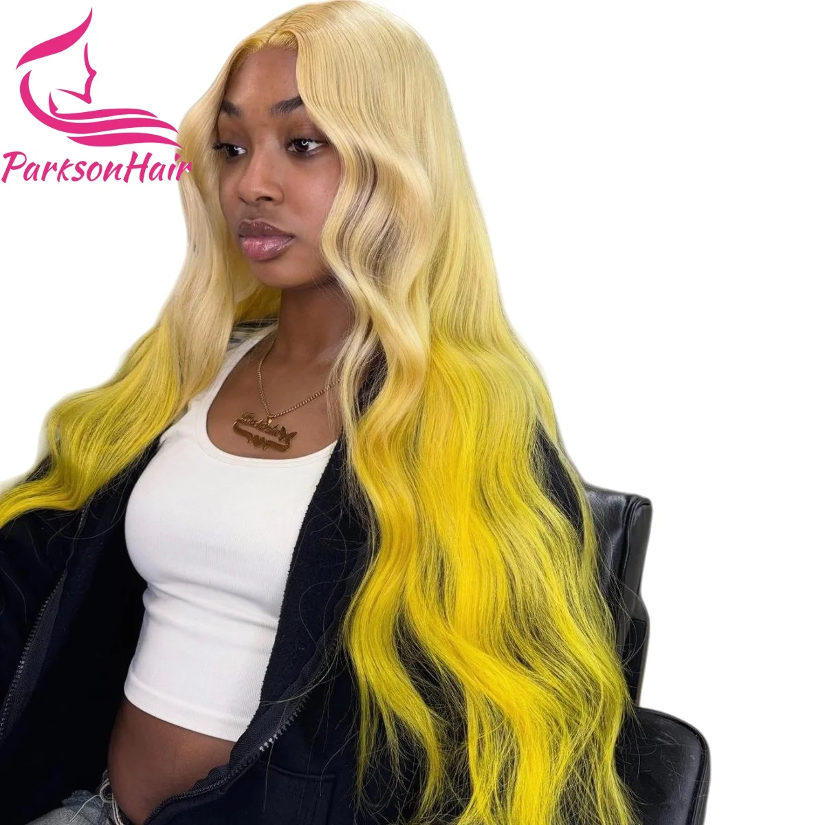 

Yellow Blonde Ombre Lace Front Wig Body Wave 13x4 Human Hair Wig with Pre Plucked Natural Hairline 180% 250% 13x6 Lace Front Wig