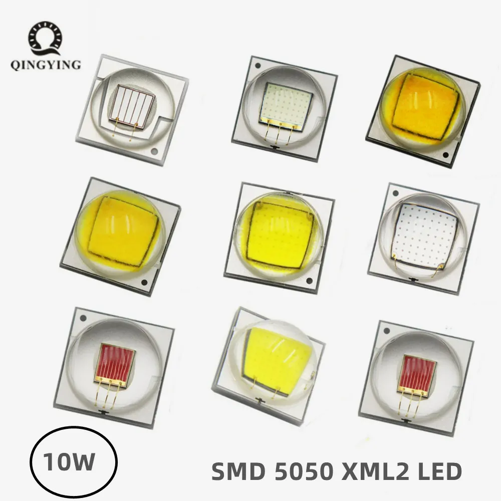 10pcs -50pcs 10W LED SMD 5050 chip XML2 T6 U2 high power Beads White warm red green blue UV diodes Ceramic substrate