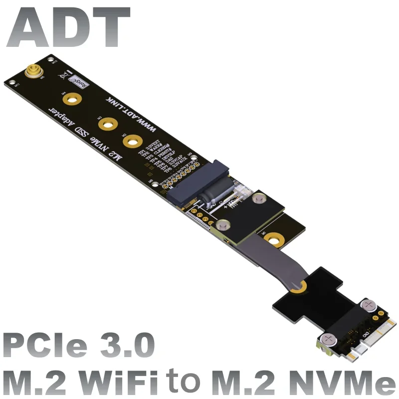 

M.2 WiFi A. E key interface adapter extension cable supports M2 card Speed bandwidth: PCIe 3.0x1 gen3 8G/bps