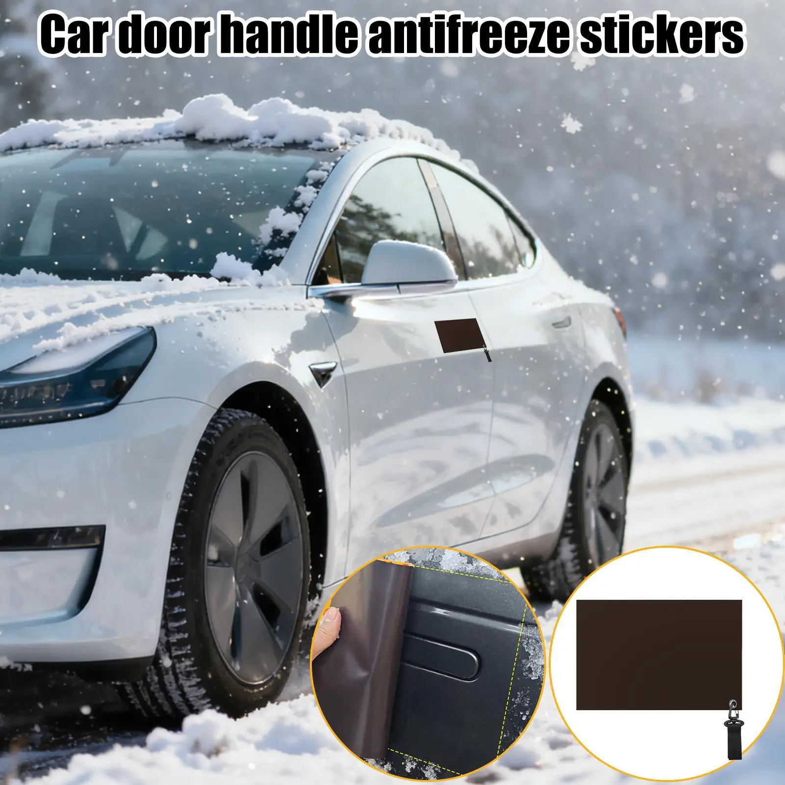 

Car Handle Protector Anti-Freeze Reusable Sticker Weather-Resistant Auto Handle Cover For Winter Outdoor Parking Truck SUV Sedan