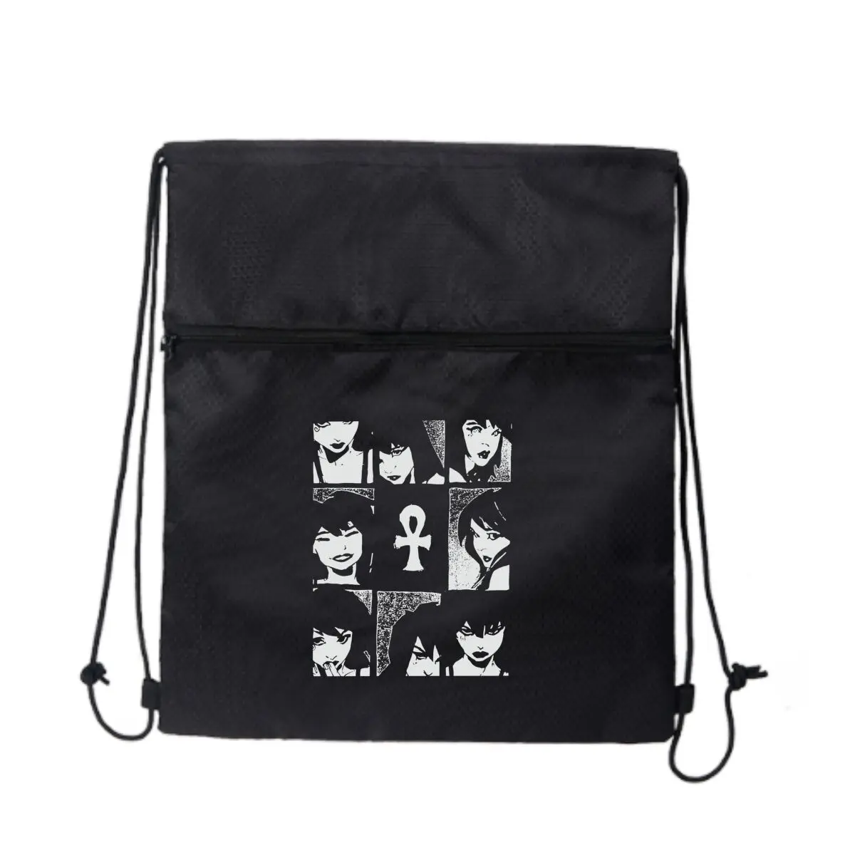 

Серый рюкзак в стиле комиксов и складной рюкзак Ankh на шнурке. Легкий простой и модный спортивный рюкзак унисекс.