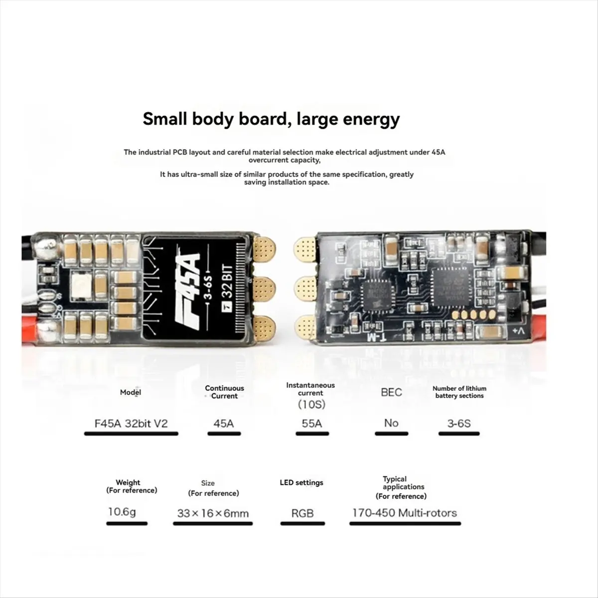 【~ New A88T】BLHeli32 F45A 3-6S BLHeli 32 32Bit ESC High Quality Speed Controller for FPV RC Racing Drone Plane Drone Parts