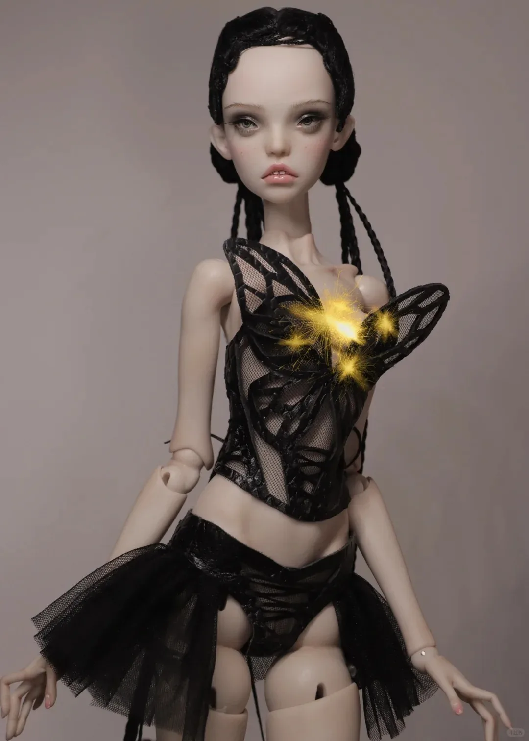 

New Year gift BJD Bess sd Premium Resin black Girl Tooth toy Birthday Gift black doll spot makeup