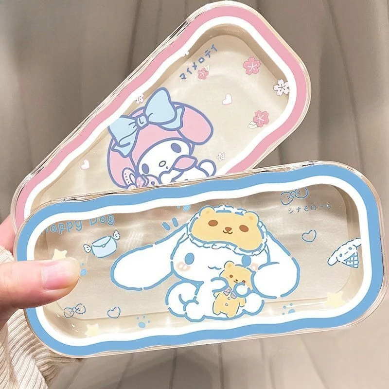 

Hot Selling Cute Cartoon Dog Glasses Box Sunglasses Storage Case Portable Transparent Storage Box Drop-resistant Glasses Holder