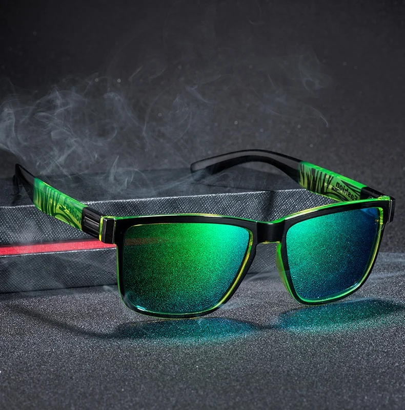 Modische Vintage Quadratische Sonnenbrille für Männer und Frauen, Luxus-Markendesigner-Sonnenbrille zum Fahren und Angeln, Fahrer-Brillen – Detail 1
