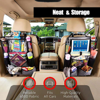 Car Backseat Organizer with Touch Screen Tablet Holder Multi-Functional Storage Pocket Seat Back Protector Travel Accessories