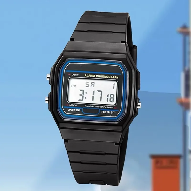Reloj digital LED cuadrado de moda para hombre, deportivo, casual, con correa de silicona, regalo para hombre 5