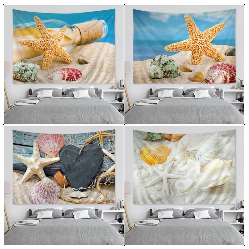 

Starfish shell Tapestry Cartoon Tapestry Home Decoration hippie bohemian decoration divination Home Decor