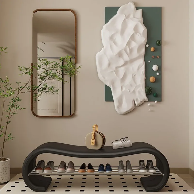 

Light luxury shoe change stool door home can sit shoe stool shoe cabinet integrated into the home convenient to wear shoes