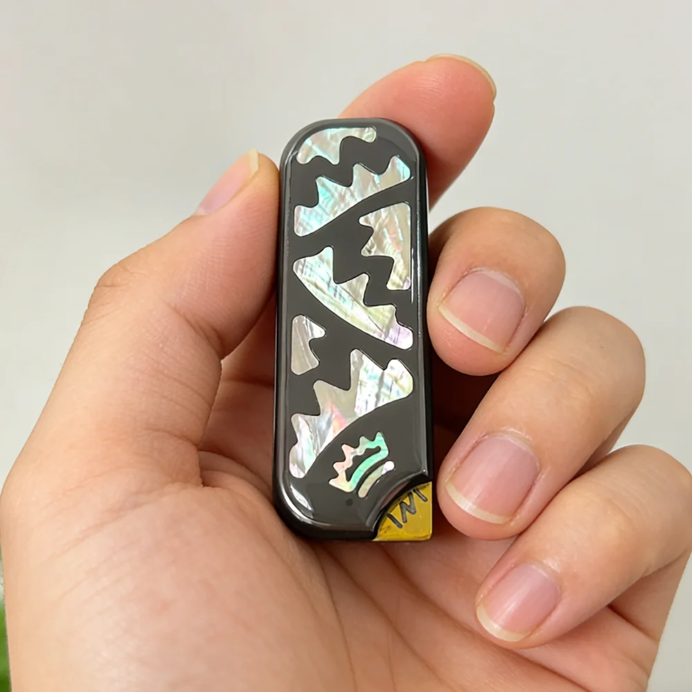WMEDC Coating Toys Luminous Q Fidget Slider Zirconium Stress Relief Toy Mechanical Push Slider Fidget Toys Adults