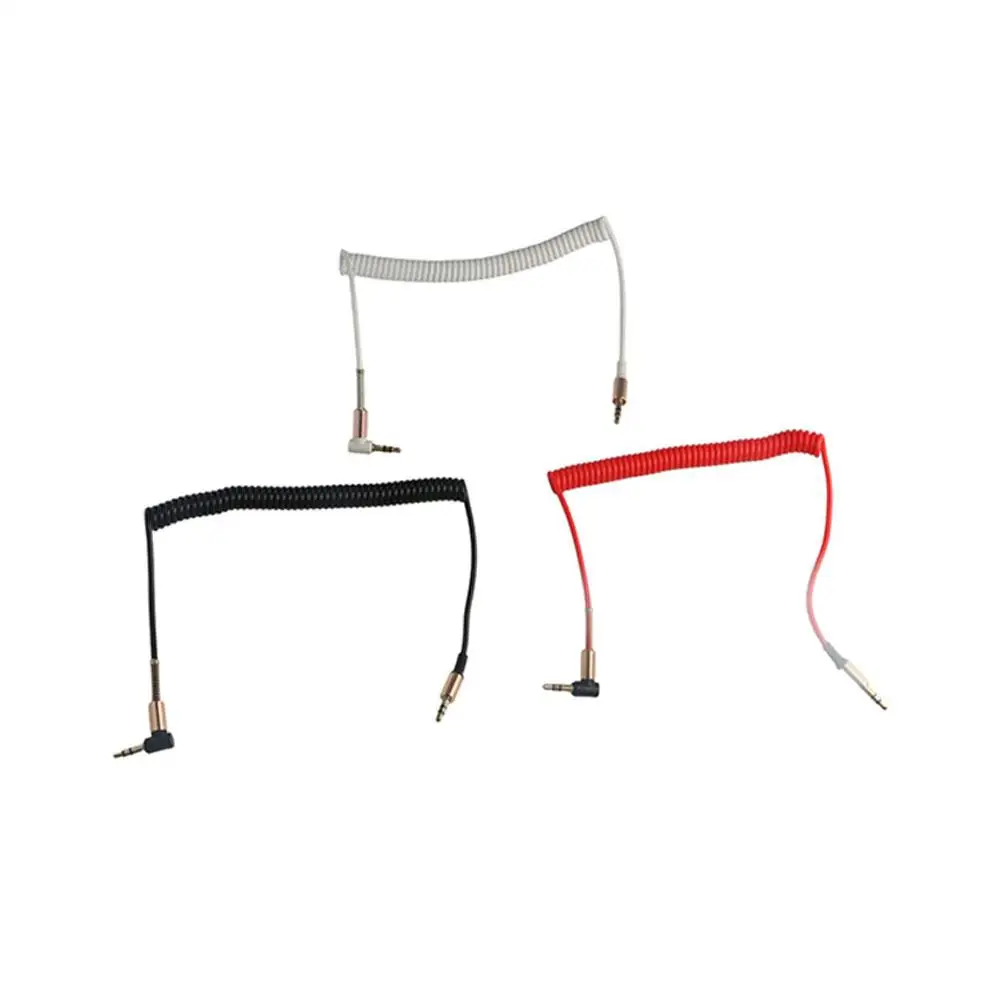 

Аудиокабель-удлинитель с позолоченным разъемом, угловой, пружинный, для автомобильного аудиоустройства, AUX-кабель