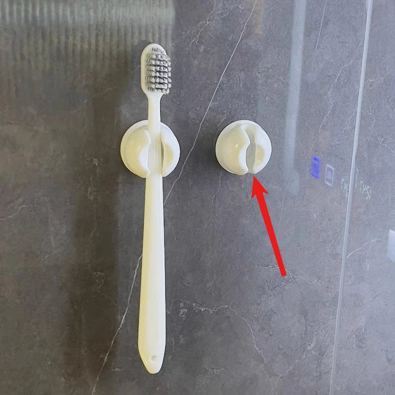 5Pcs Cup Toothbrush Holder Wall Mounted Punch-Free Suction No Trace Toothbrush Storage Rack, Self-adhesive Mirror Hanging Design