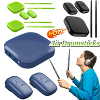 Portable Electronic Air Drumsticks Electric Virtual Air Drum with Drumsticks and Pedals Portable Gift for Beginners and Adults