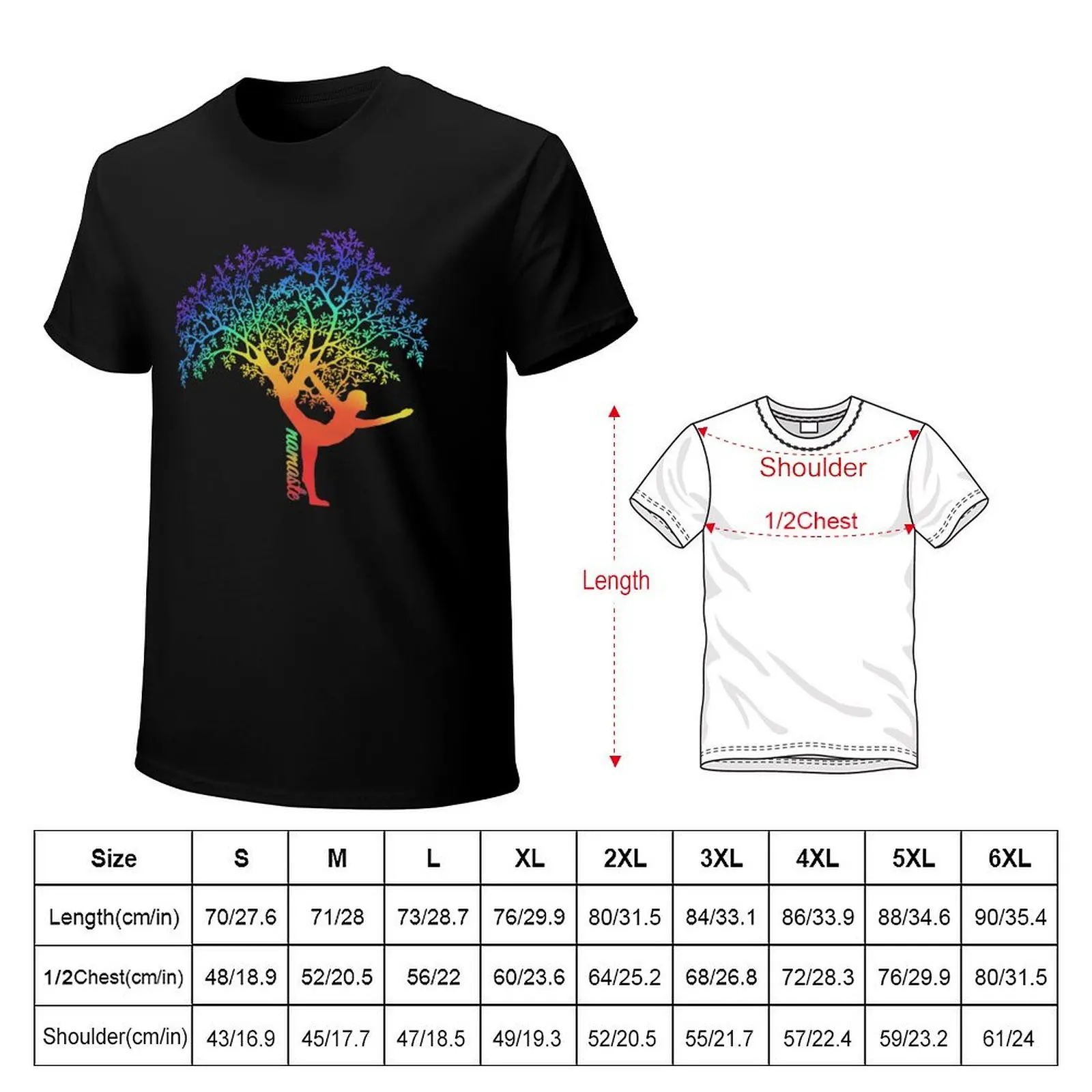 Yoga Tree - Namaste T-Shirt Simple Line Art Print Tee