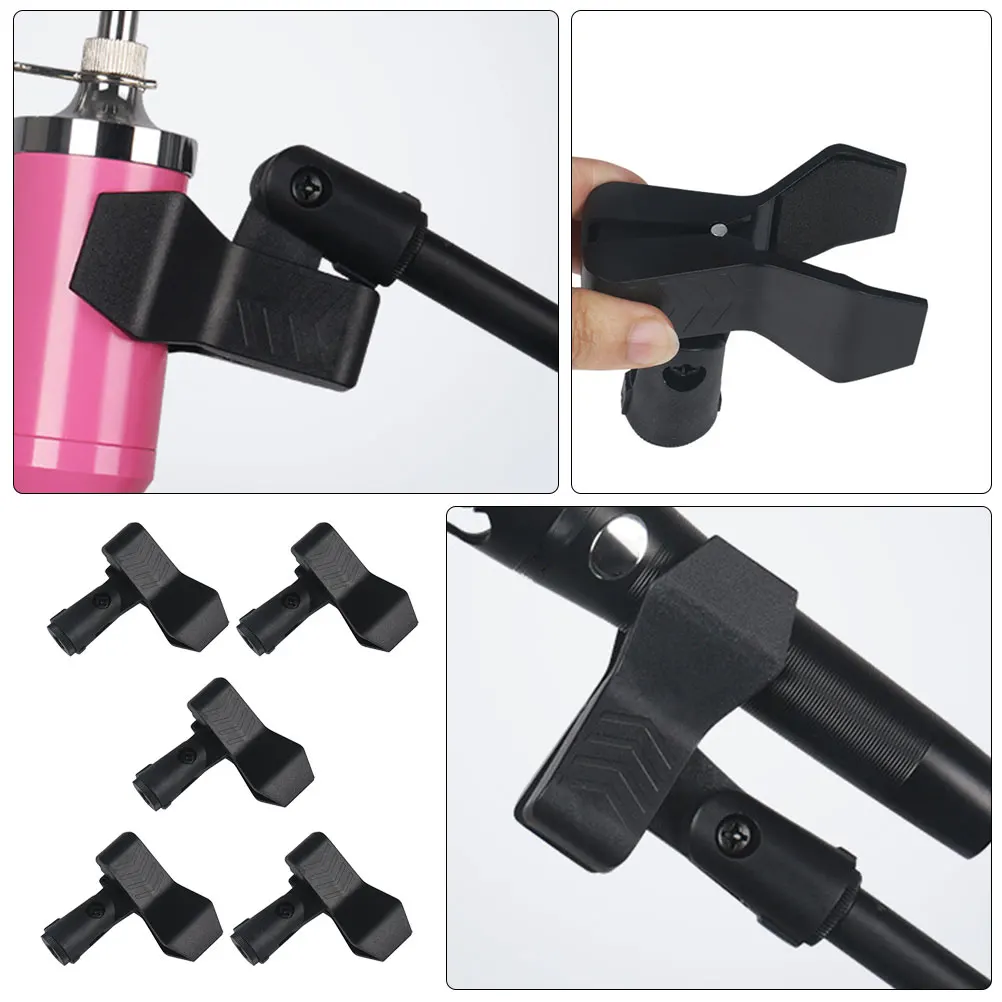 

5 Pcs Microphone Stand Clip Brackets for Universal Holder Plastic Holders Clips