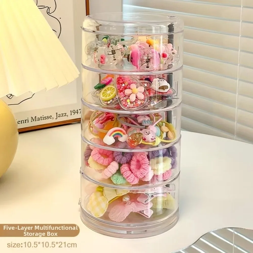Haarschmuck-Organizer-Box, staubdicht, multifunktional, drehbare Aufbewahrungsbox, Aufbewahrungskoffer für Kopfbedeckungen – Detail 3