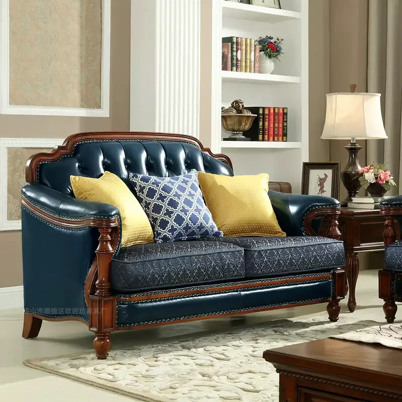 American sofa apartment small apartment living room sofa American solid wood