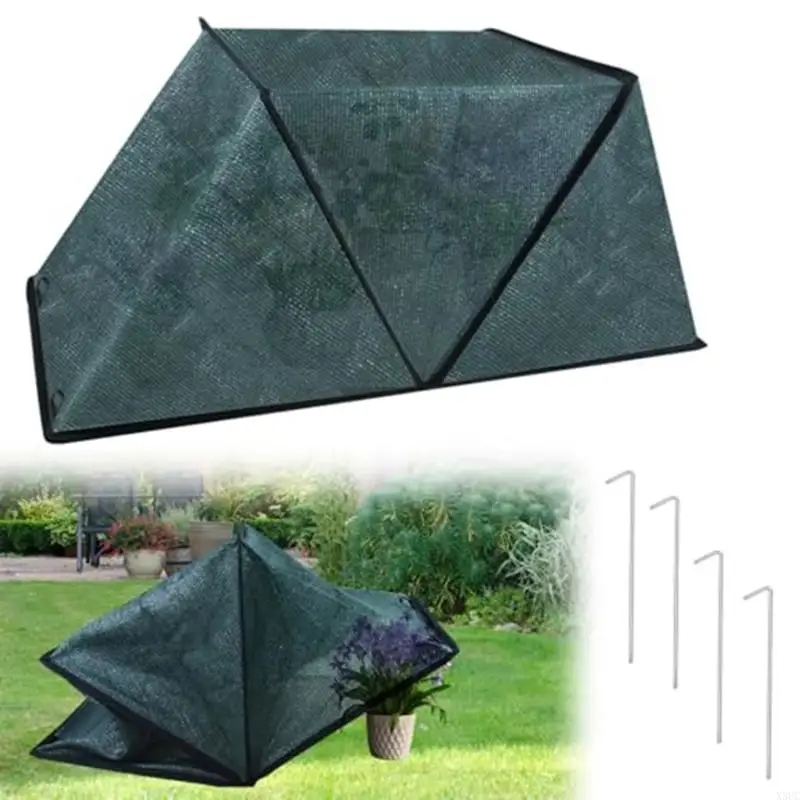 Foldable Plant Cage with Ground Stakes Raised Bed Cover Net for Plant X3UC