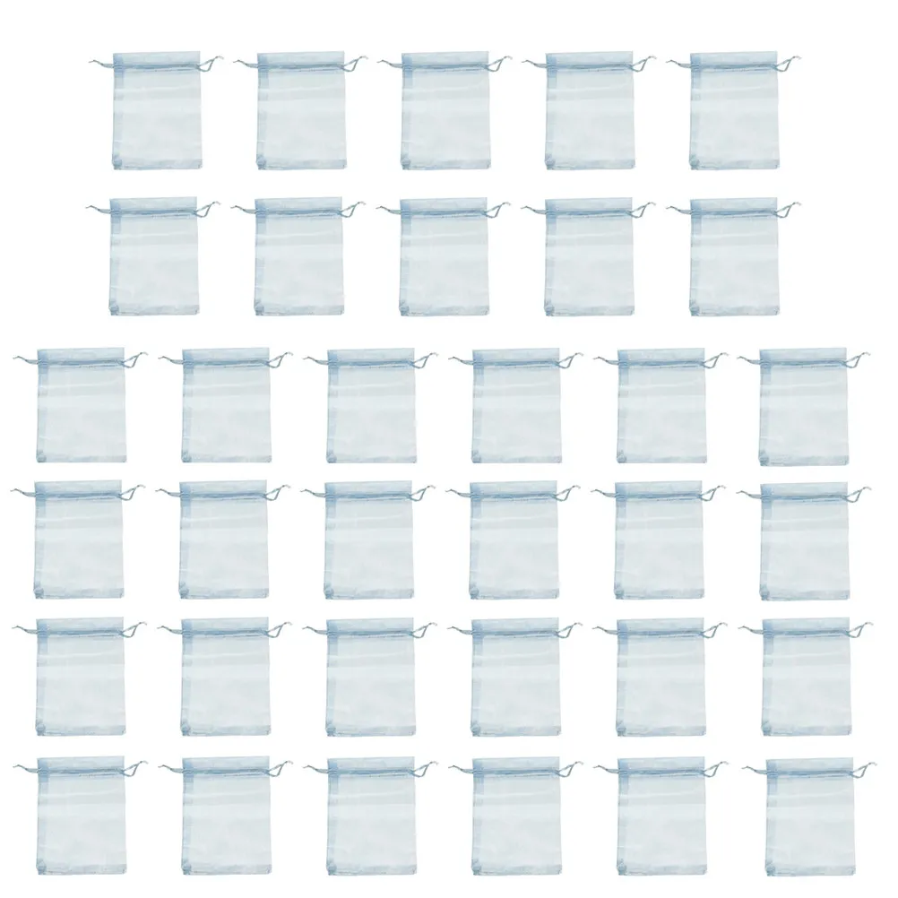 

50 шт. подарочных мешочков для украшений 13x18 см, белые органзовые мешочки на шнурке для свадебных сувениров, розничной упаковки, органайзер для мелочей