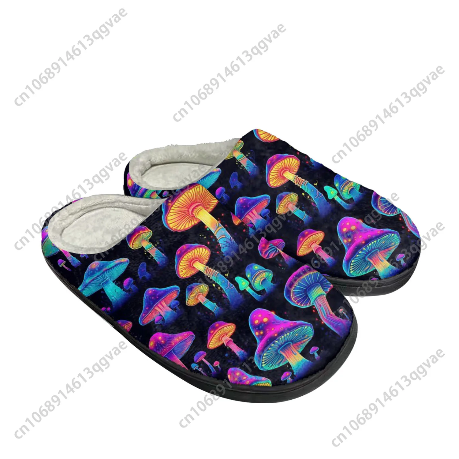 Psychedelic Mushroom Home Cotton Slippers Mens Womens Plush Bedroom Casual Keep Warm Shoes Thermal Indoor Slipper Custom Shoe