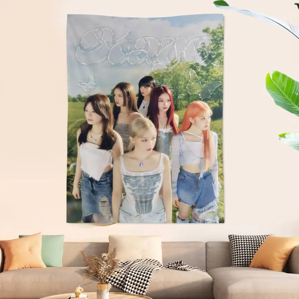 Kpop Group S-Stayc Chart Tapestry for Living Room Home Dorm Decor Art Home Decor