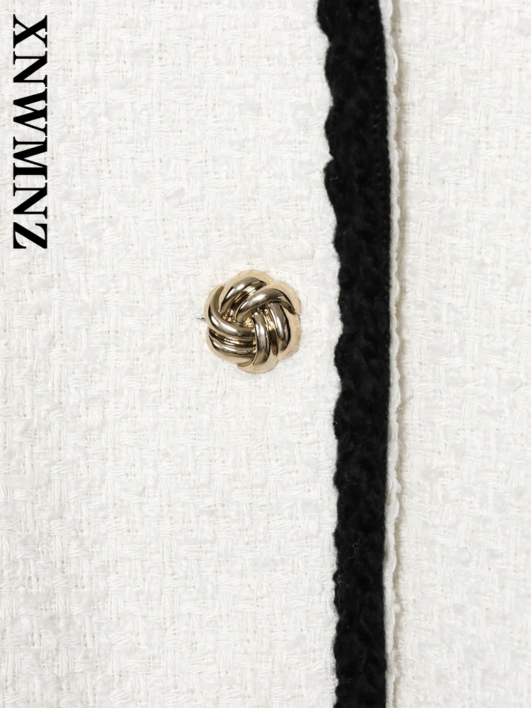 เสื้อแจ็คเก็ตแฟชั่นลำลองผู้หญิง XNWMNZ รุ่นใหม่ประจำฤดูใบไม้ร่วงปี 2025 ปกคอวี กระดุมแถวเดียว สไตล์เรียบหรู เหมาะสำหรับใส่ไปทำงาน แขนยาว ดีไซน์เก๋ไก๋