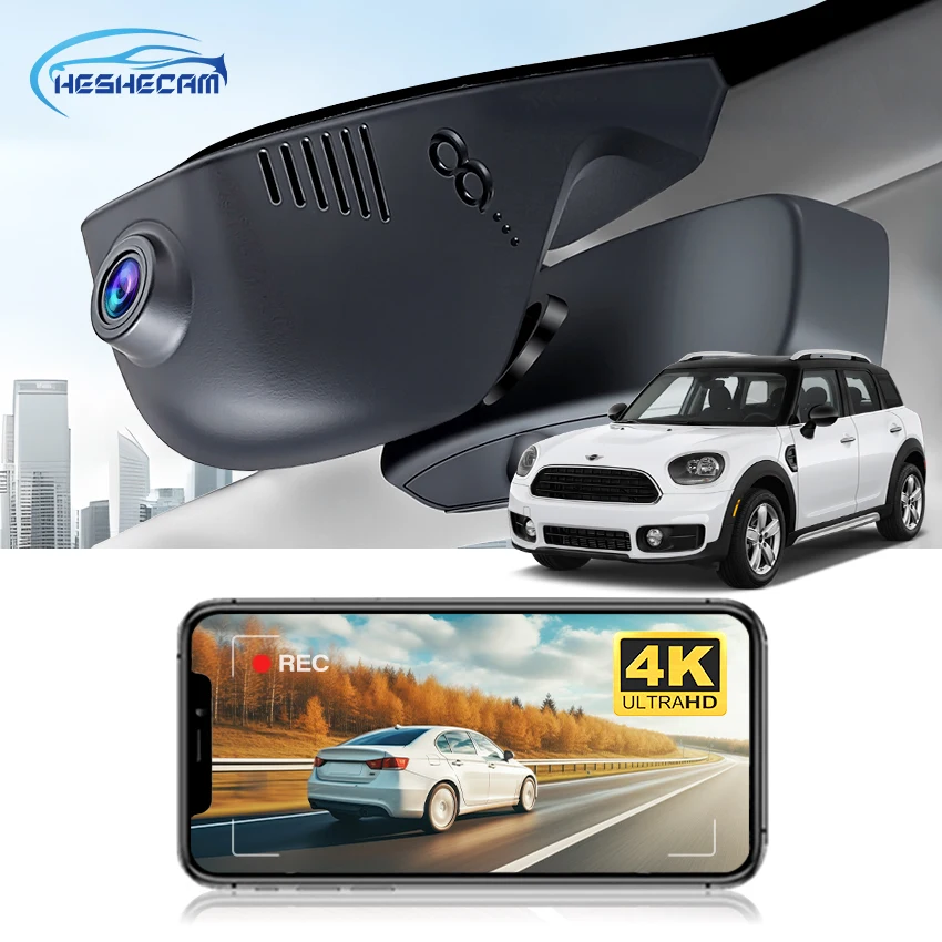 Plug and Play Wifi Car DVR Video Recorder For BMW MINI Countryman CLUBMAN F56 F55 F54 F57 F60 2014-2023 HESHECAM 4K UHD Dash Cam