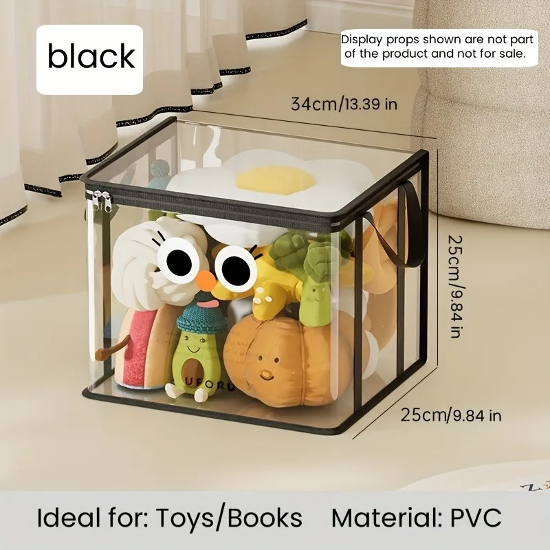 1-Pack Clear Storage Bag - Heavy-Duty PVC Organizer with Zipper Closure & Handle,  for Home, Office, Library, Travel