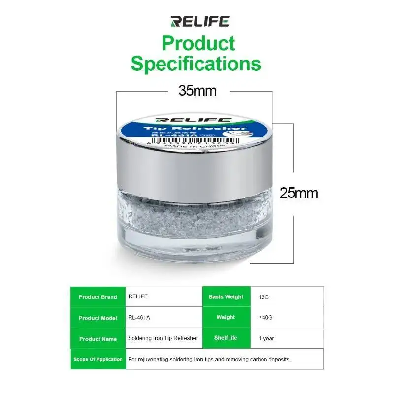 Pasta Regenerasi Ujung Solder Profesional RL-461A Formula Memperpanjang Umur Ujung Solder Dengan Menghilangkan Oksida Membandel Saat Berkontak